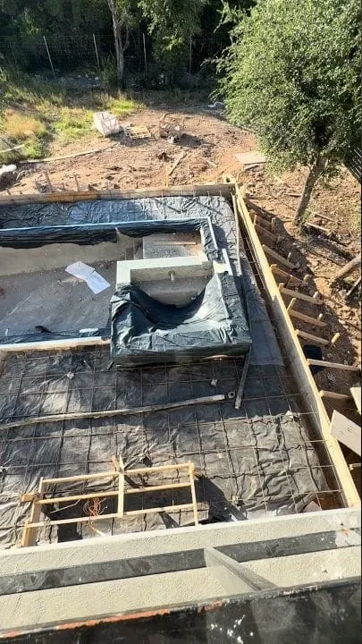 Site preparation and formwork before the West Lake pool patio pour
