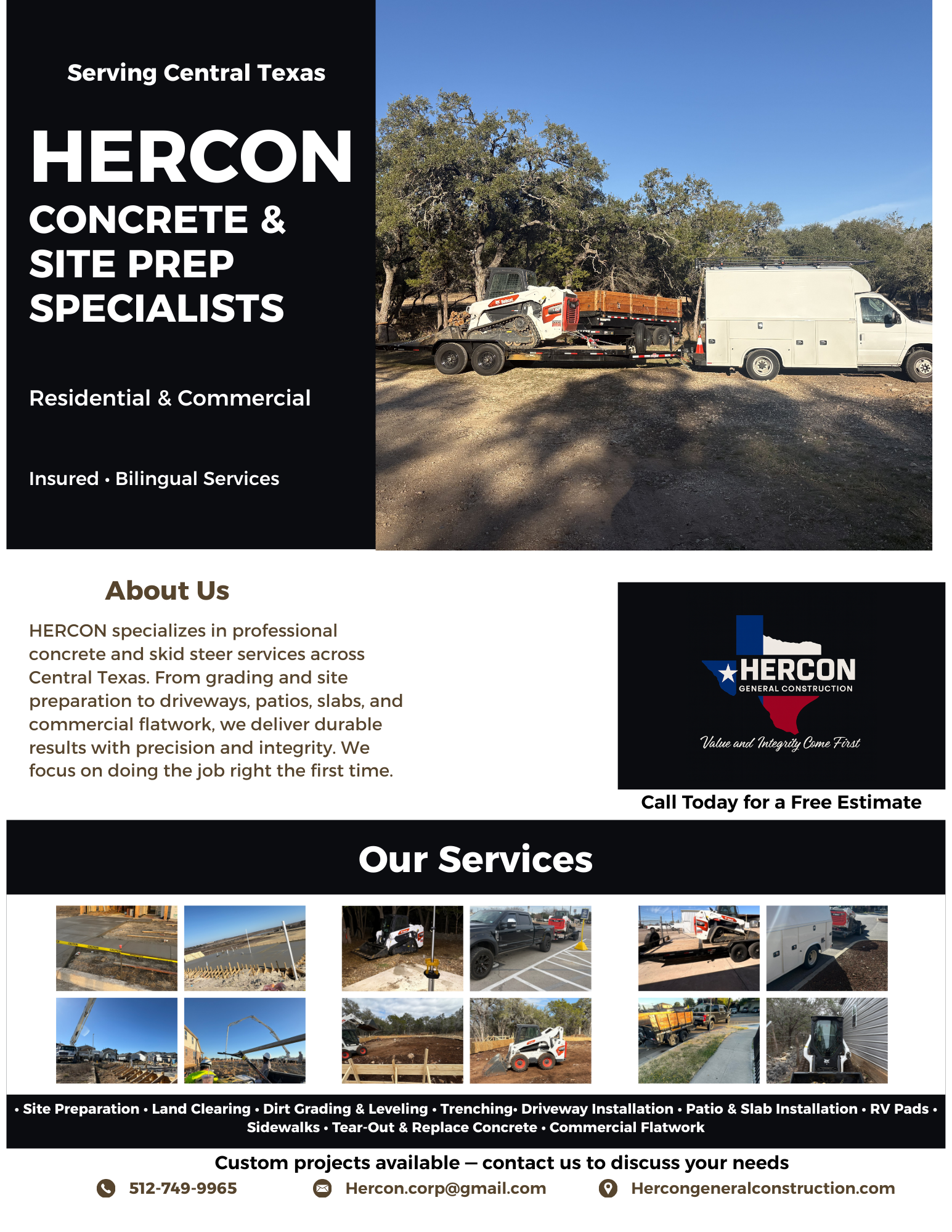 Skid Steer Services Flyer (English)